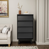 Bellemave® 4 Drawer Double Dresser Features Vintage - style and Bevel Design - Bellemave
